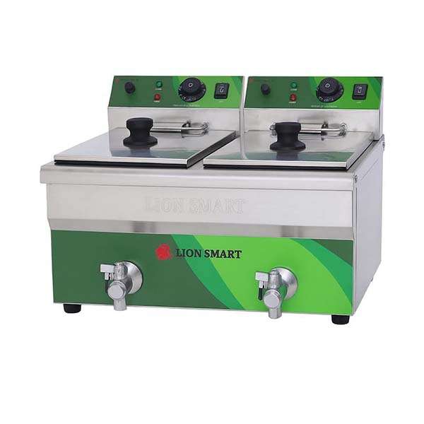 LIONSMART 24-liter smart double-basin electric fryer with milk (1) سرخ کن برقی دو لگن اسمارت شیردار 24 لیتری LIONSMART