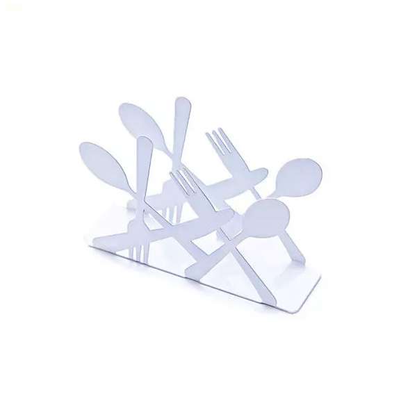 جا دستمالی استیل طرح قاشق و چنگال