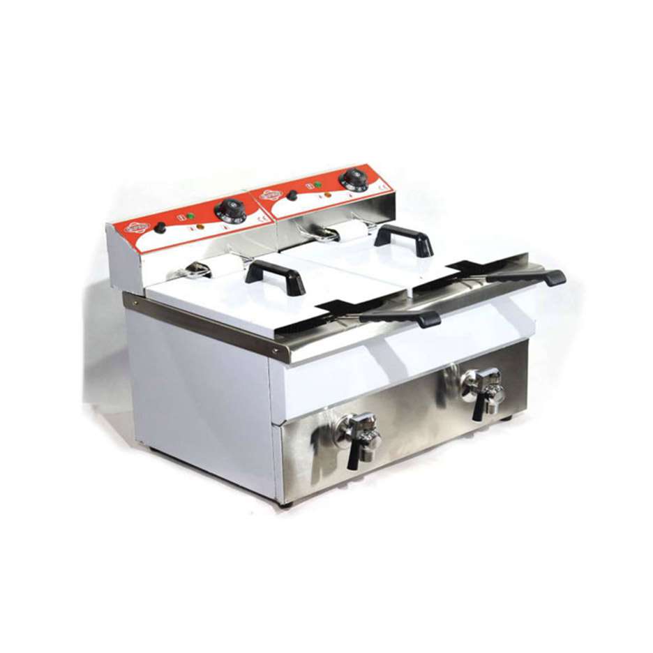 سرخ کن دو لگنه برقی رومیزی با شیر تخلیه STAR